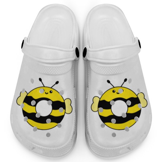Happy Sweet Donut Cute Bee Clogs