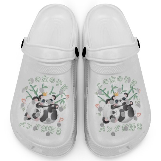Panda Love Mom Panda Bear Clogs