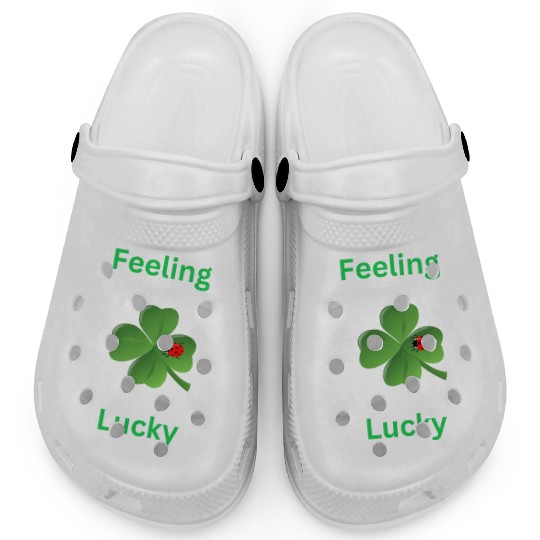 Feeling Lucky with a 4 leaf clover and a ladybug Clogs