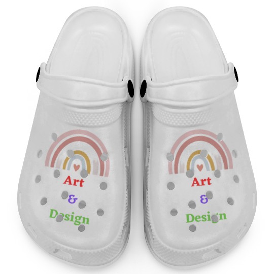 Red Blue Green Art Design Clogs