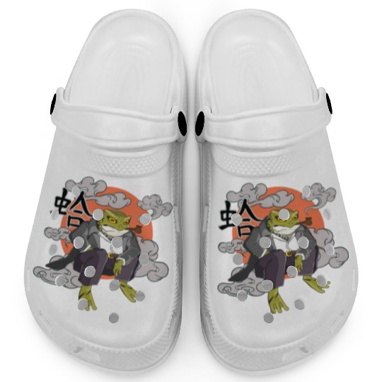 Japanese frog in Yakuza gangster costume Clogs