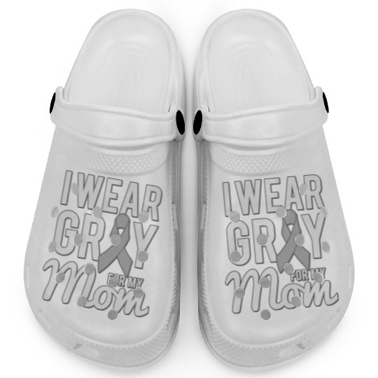 I Wear Grey For My Mom boy Clogs