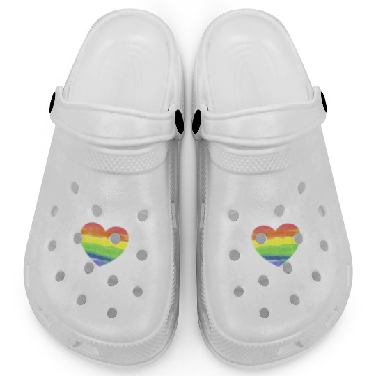 Free Mom Hugs LGBTQ Plus Rainbow Heart Free Hugs Clogs