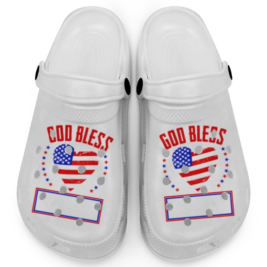 God Bless America Independence Day USA Patriot Clogs