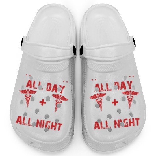 Sleep All Day Nurse All Night Clogs