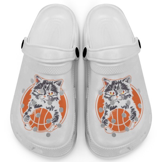 Basketball Cat Basketball Player I Love Basketball Clogs