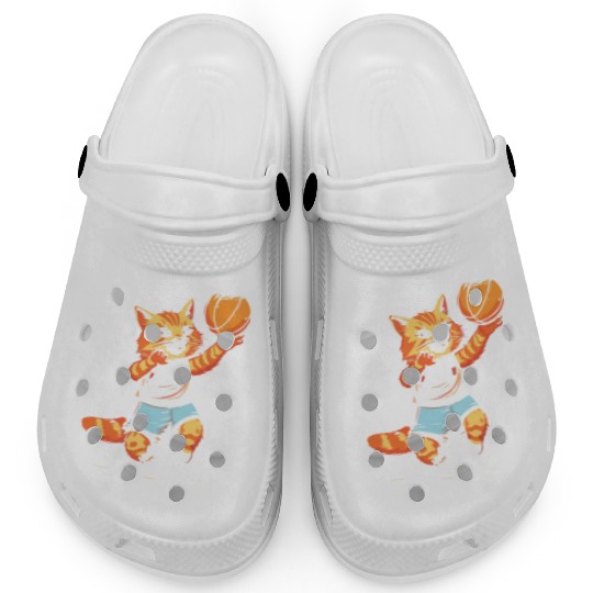 Basketball Cat Basketball Player I Love Basketball Clogs