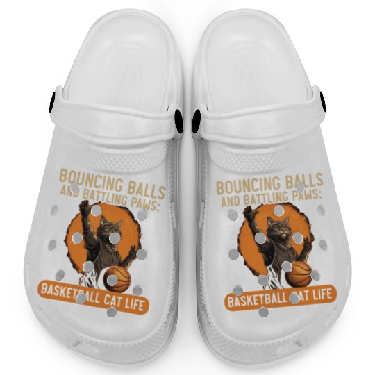 Basketball Cat Basketball Player I Love Basketball Clogs