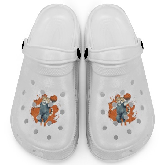 Basketball Cat Basketball Player I Love Basketball Clogs