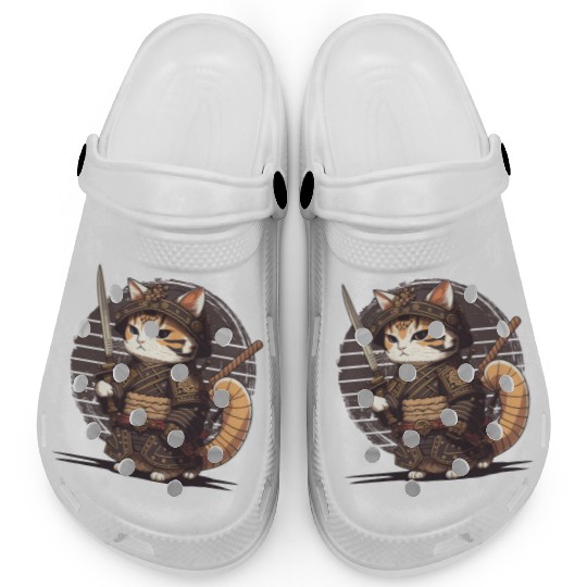 Samurai Cat Warrior Japanese Ninja Cat Kawaii Clogs