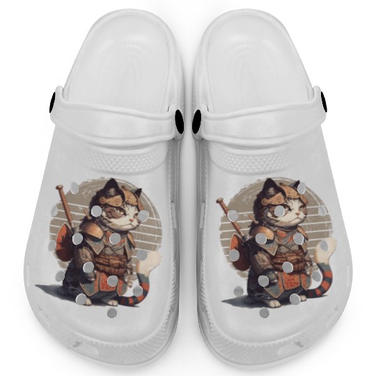 Samurai Cat Warrior Japanese Ninja Cat Kawaii Clogs