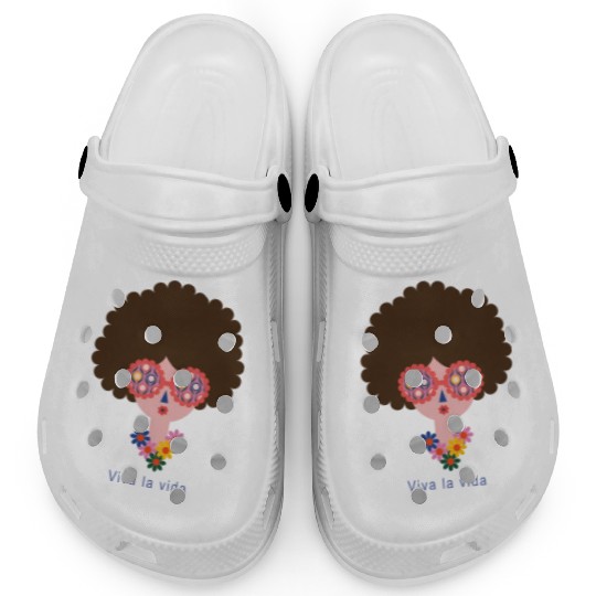 Cute Frida Kahlo In Colorful Summer Vacation Clogs