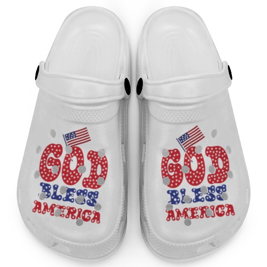 PATRIOTIC DAY GOD BLESS AMERICA Clogs