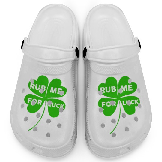 Saint Patrick Rub Me For Luck aesthetic retro Clogs