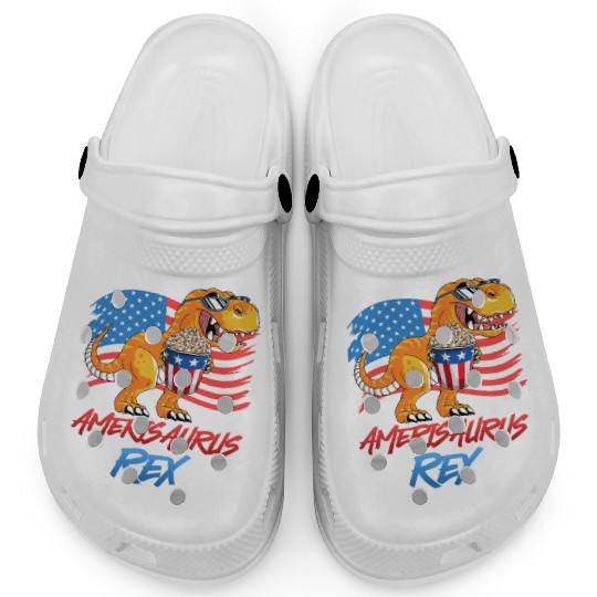 Amerisaurus Rex America Party Independence Day Clogs