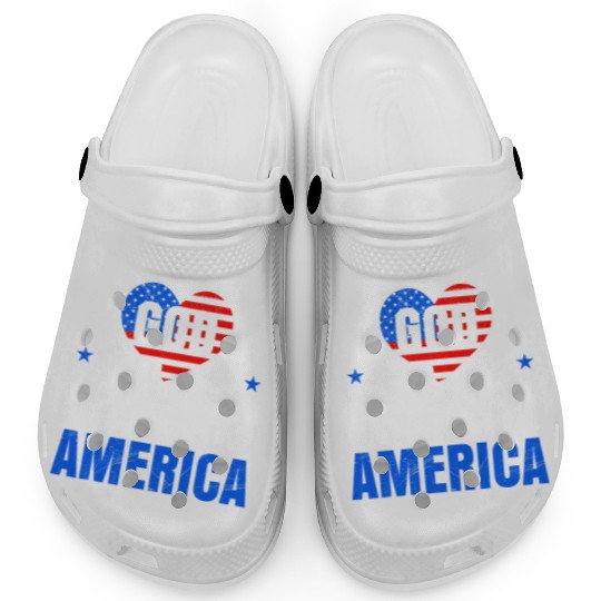 God Bless America Independence Day Party USA Clogs