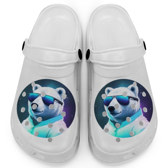 Cool polar bear with sunglasses Clogs
