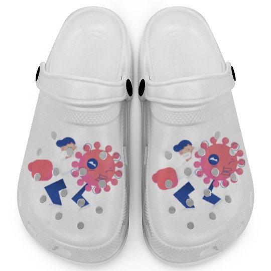 Health Care Professional Beating Coronavirus Clogs