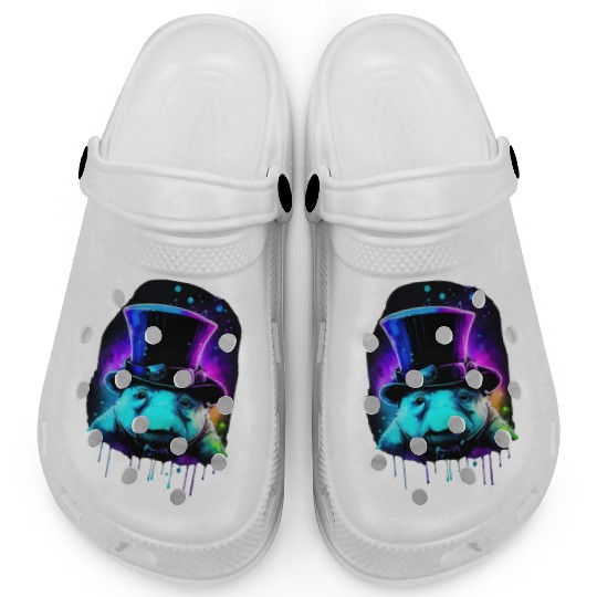 Cute Tardigrade in a Top Hat - Retro Disco Drip Ar Clogs