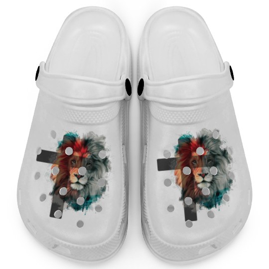 Lion Behind the Cross 2 Clogs