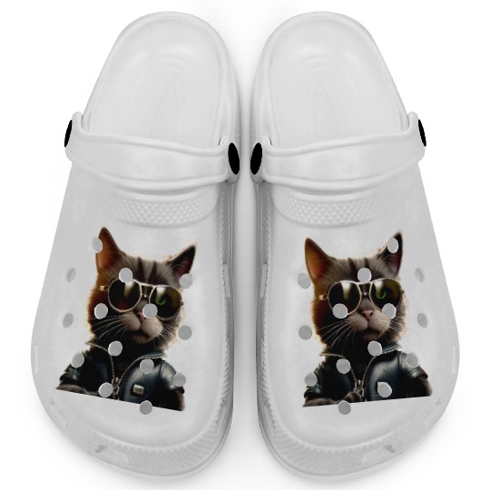 Cat With Sunglasses Cute Cat Mom Meow Paws Kitty Clogs