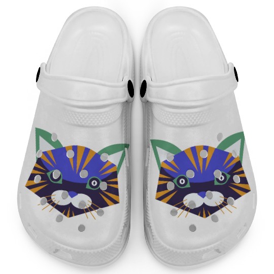 Colorful Cat Face Clogs