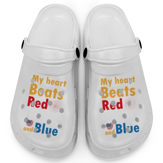 my heart beats red white and blue Clogs