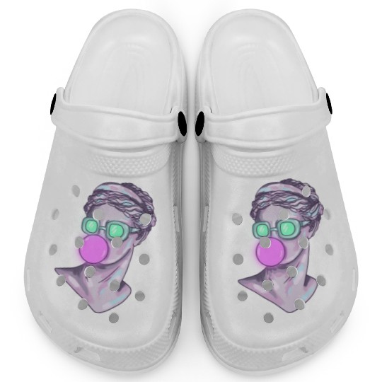 Cool Neon Greek Statue Lady Clogs