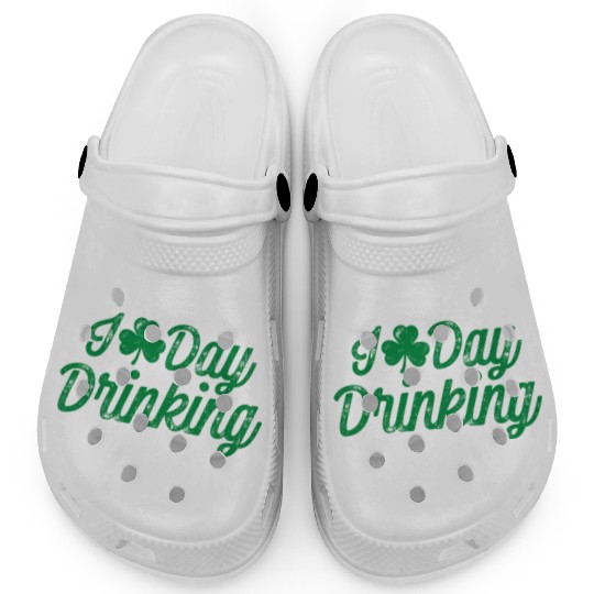I Love Day Drinking St Patricks Day Shamrock Clogs