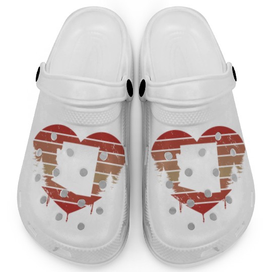 Cute Red Vintage Heart Phoenix Valentine Day Love Clogs
