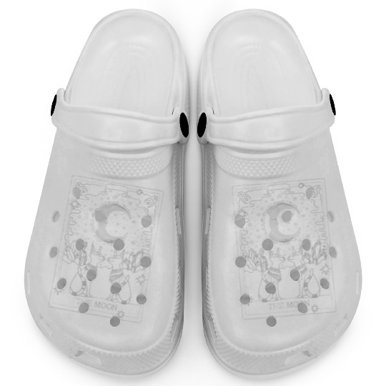 Tarot Card Crescent Moon And Sphynx Cat Occult Clogs