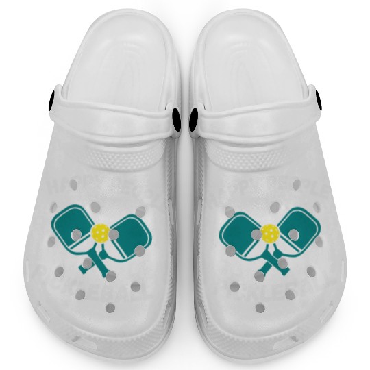 Happy People Play Pickleball For Pickleball Lovers Clogs