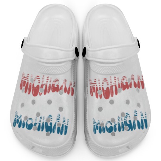 Michigan Red White Blue Cute Groovy Clogs