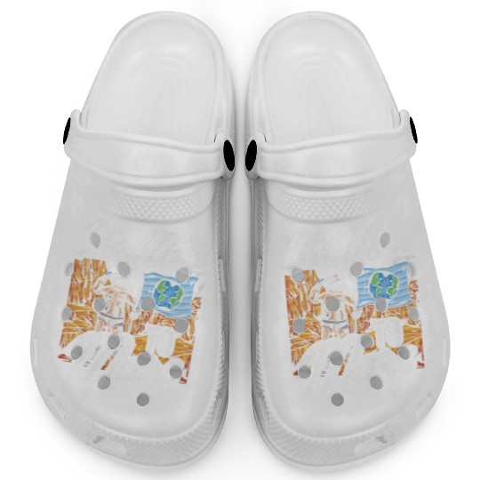 Let's Move To Mars Sayings Explorer Planet Space Clogs