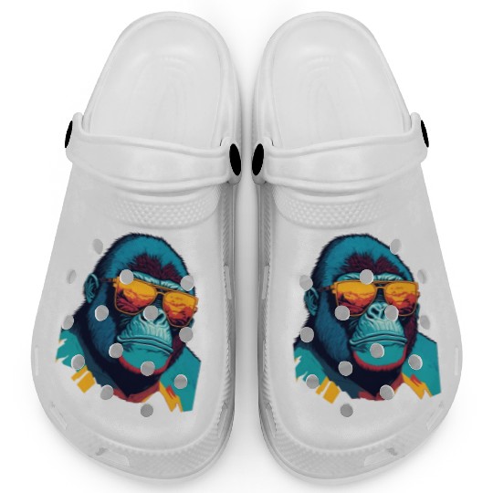 Stylish Gorilla with trendy sunglasses Clogs