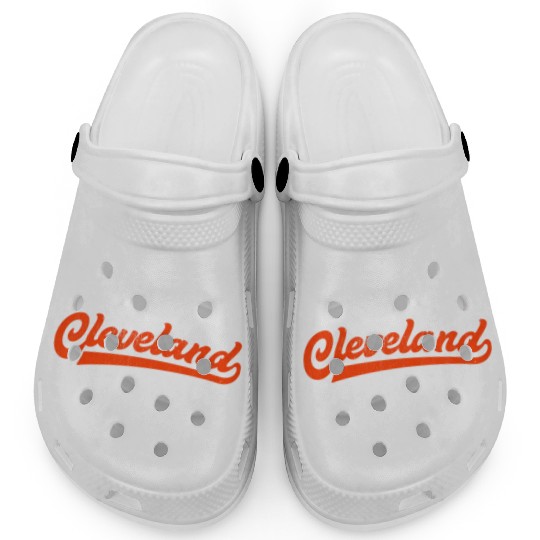 I Love Cleveland Ohio Sports Script Clogs