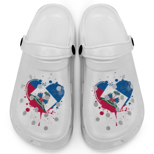 Haitian Vacation Haiti Flag Clogs
