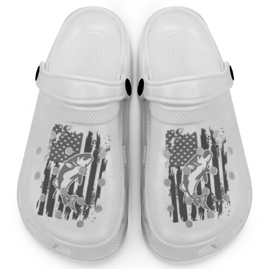 Fishing American Flag Clogs