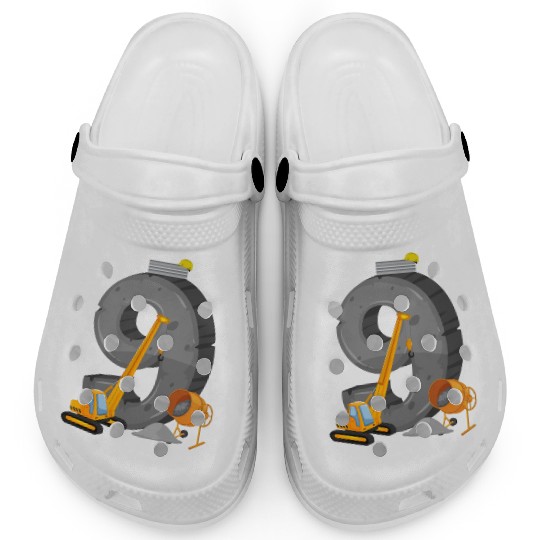 9 Concrete Number Construction Crane Kid 9th Clogs