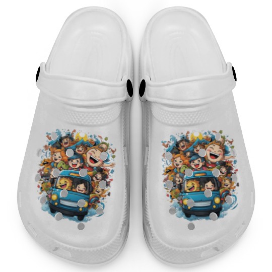 Back to School Pre-K Kindergarten School Bus Clogs