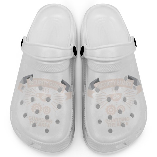 Security Guard Coffee Guarding the Area Clogs