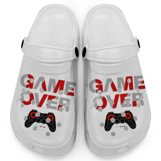 Vector game over typography with controller Clogs