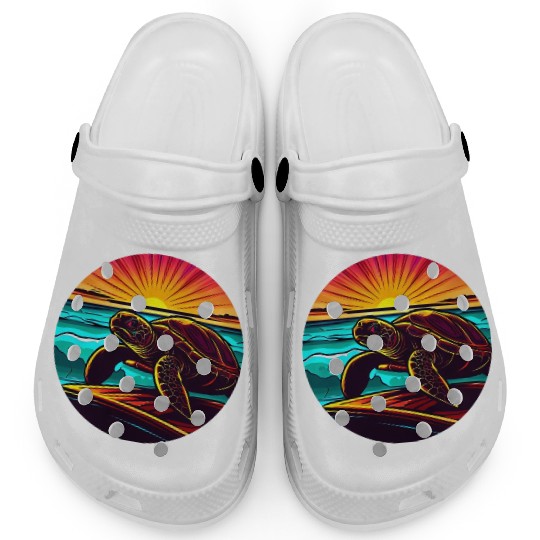Turtle at Sunset, Inspiring Nature Design Clogs