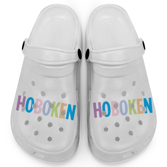 Hoboken New Jersey Colorful Type Clogs