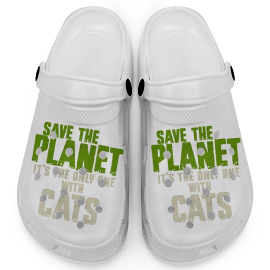 Save The Planet Cats Lover Clogs