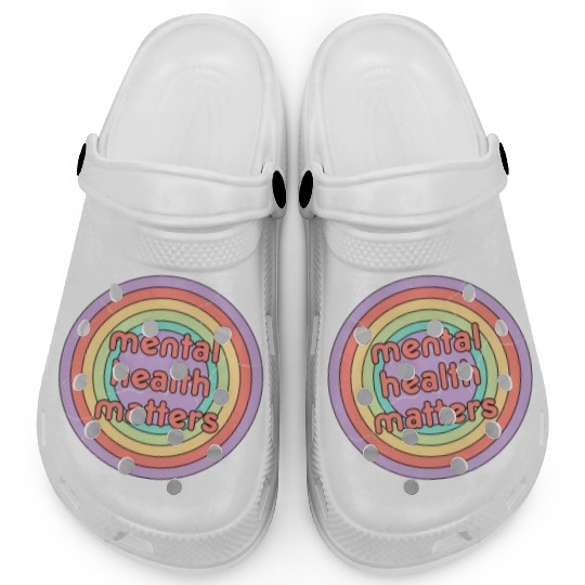 Mental Health Matters | Retro Circle Peach Candy Clogs