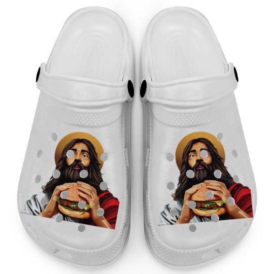 Cheeseburger with Jesus Clogs