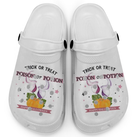 Happy Halloween Trick or Treat Poison or Potion Clogs