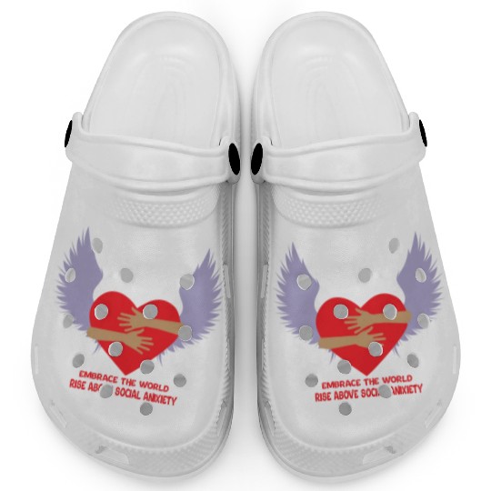embrace the world rise above anxiety Clogs