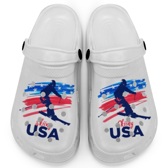 Skiing Usa Support The Team Usa Flag Ski Winter Clogs